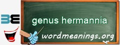 WordMeaning blackboard for genus hermannia